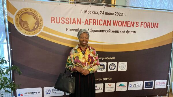 Tandiwe Mgxwati, Minister-Plenipotentiary of the South African Embassy in Moscow, attends the Russian-African Women's Forum in Moscow, Russia, on Monday, July 24. - Sputnik Africa