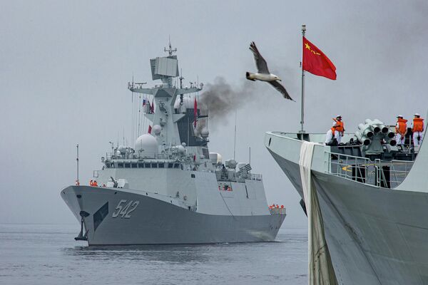 PLA Navy ships in the port of Vladivostok, Russia, on Monday, July 24, 2023. Chinese ships arrived after the joint Russian-Chinese exercise North/Interaction-2023 in the Sea of Japan. - Sputnik Africa