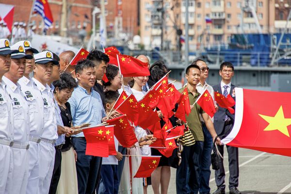 Ceremonial reception of the crews of four ships of the PLA Navy upon their arrival following the Russian-Chinese joint drills &quot;North/Interaction-2023&quot; in the Russian port of Vladivostok on Monday, July 24, 2023. - Sputnik Africa