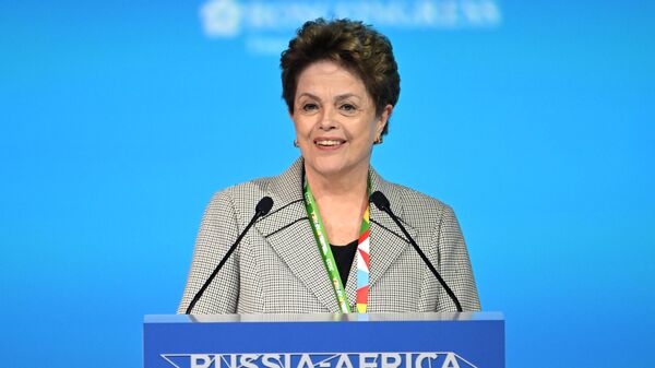 President of the BRICS New Development Bank Dilma Rousseff speaks at the plenary session of the 2nd Russia-Africa Summit and Forum at the Expoforum Convention and Exhibition Center. - Sputnik Africa