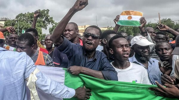 Manifestation contre la France à Niamey, le 3 août 2023 - Sputnik Afrique