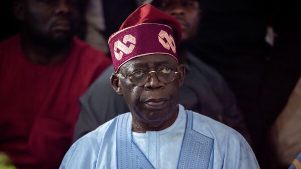 Bola Tinubu of the All Progressives Congress party [now Nigeria's president] meets with supporters at the party's campaign headquarters after winning the presidential election in Abuja, Nigeria, Wednesday, March 1, 2023.  - Sputnik Africa