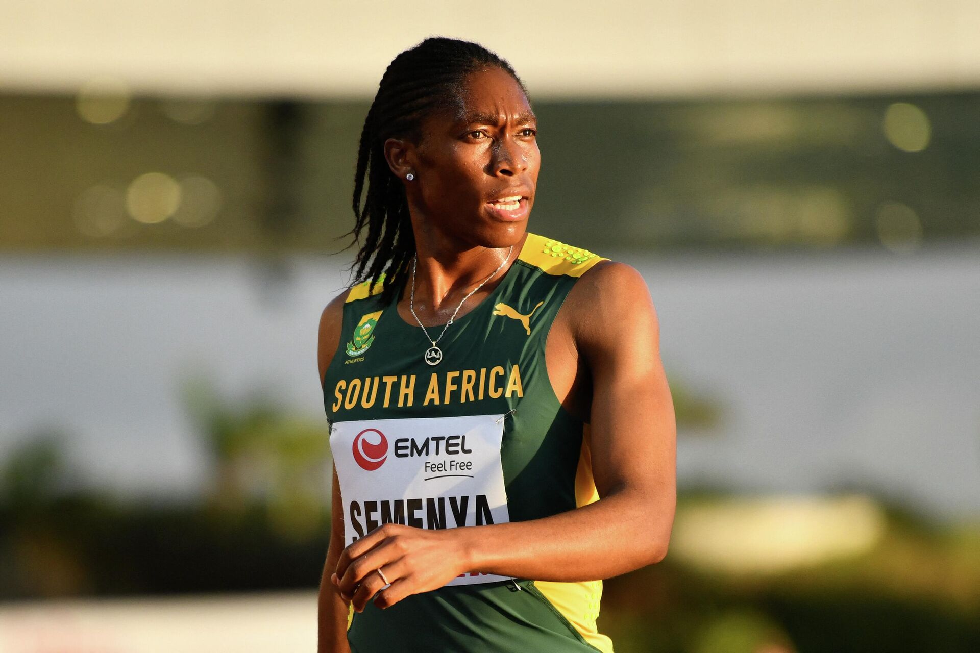 South Africa's Caster Semenya reacts after finishing the women's 5000m final of the 22nd African Athletics Championships at the Cote d'Or National Sports Complex in Saint Pierre, on June 9, 2022. - Sputnik Africa, 1920, 08.08.2023
