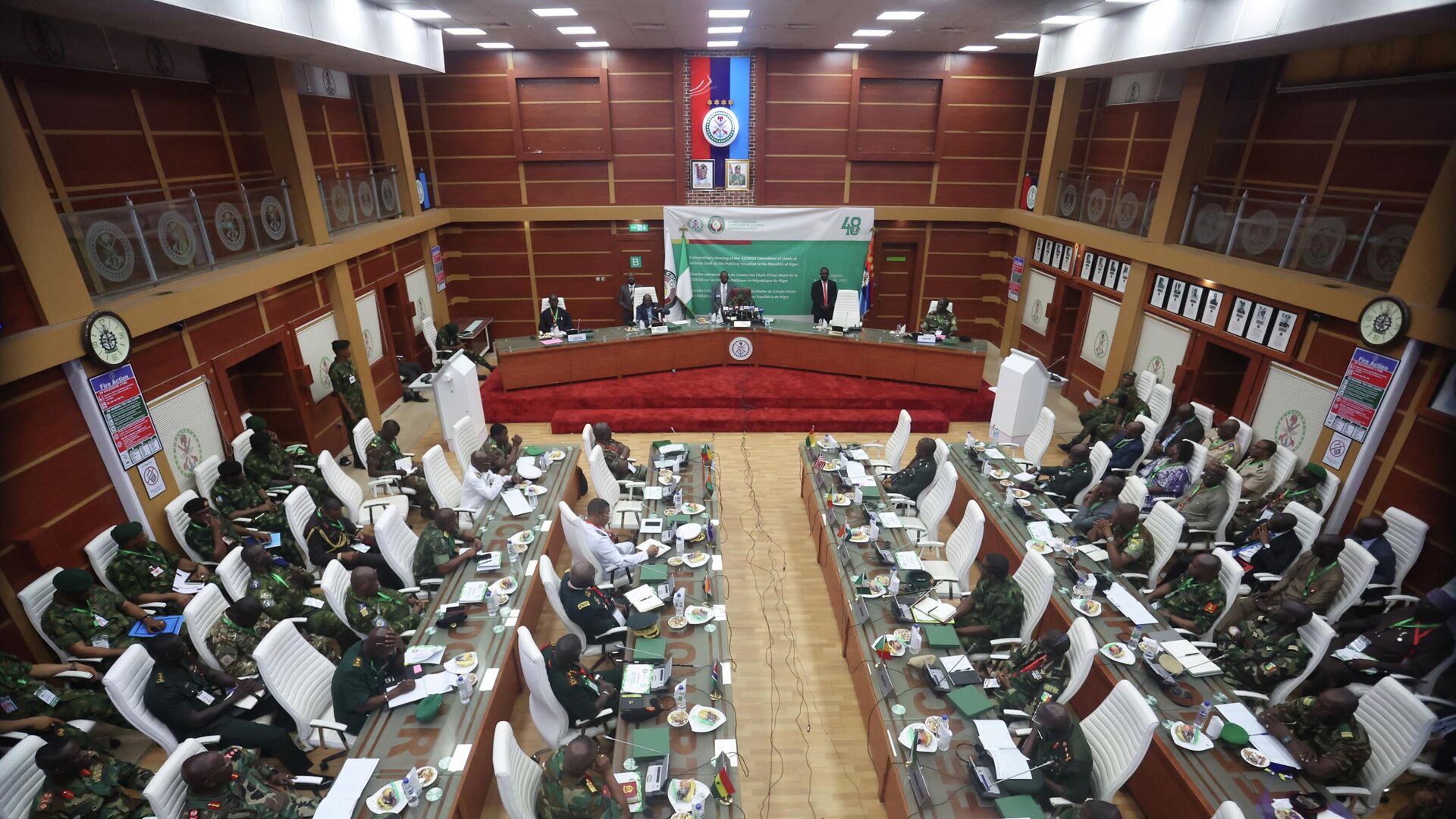 A general view of Economic Community of West African States (ECOWAS) Committee of Chiefs of Defence Staff from ECOWAS countries as they deliberate in Abuja, Nigeria on the political unrest in the Republic of Niger on August 2, 2023. - Sputnik Africa, 1920, 08.08.2023