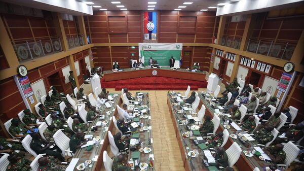 A general view of Economic Community of West African States (ECOWAS) Committee of Chiefs of Defence Staff from ECOWAS countries as they deliberate in Abuja, Nigeria on the political unrest in the Republic of Niger on August 2, 2023. - Sputnik Africa