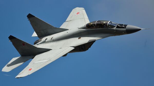 An MiG-35 jet performs a demo flight at the MAKS 2015 International Aviation and Space Salon in Zhukovsky outside Moscow. - Sputnik Africa