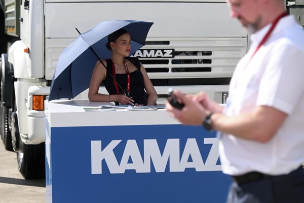 Kamaz section at the exposition field in the Kubinka Patriot Park and Congress Center outside Moscow on August 15, 2023 during the International Military-Technical Forum Army-2023. - Sputnik Africa