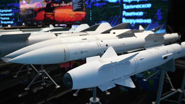 Russian short-range missiles on display at the International Military-Technical Forum ARMY-2023. - Sputnik Africa
