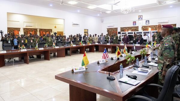 The defense chiefs from the Economic Community of West African States (ECOWAS) countries excluding Mali, Burkina Faso, Chad, Guinea and Niger, gather for their extraordinary meeting in Accra, Ghana, Thursday, Aug. 17, 2023, to discuss the situation in Niger.  - Sputnik Africa