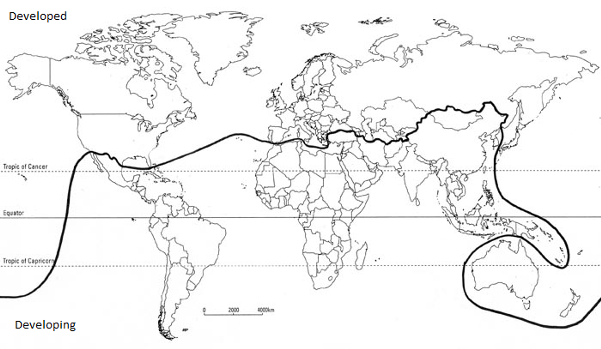 One definition of the 'Developed' Global North vs. the 'Developing' Global South by the Independent Commission for International Development Issues, chaired by former West German Chancellor Willy Brandt. Circa 1980s. - Sputnik Africa, 1920, 18.08.2023