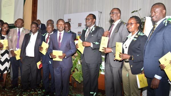 Cabinet Secretary Prof. Njuguna Ndung'u and other officials of Kenya's National Treasury launch the budget preparation process for the FY 2024/25 and the medium-term.  - Sputnik Africa