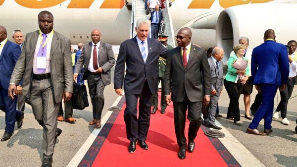 Cuban President Miguel Diaz-Canel Bermudez arrived in Luanda, Angola, on August 20. - Sputnik Africa