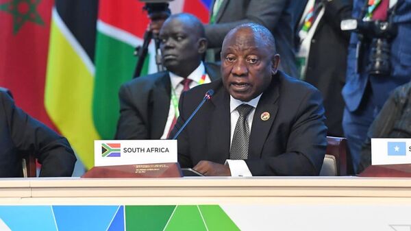 South Africa's President Cyril Ramaphosa at the Russia-Africa Summit in St. Petersburg.  - Sputnik Africa