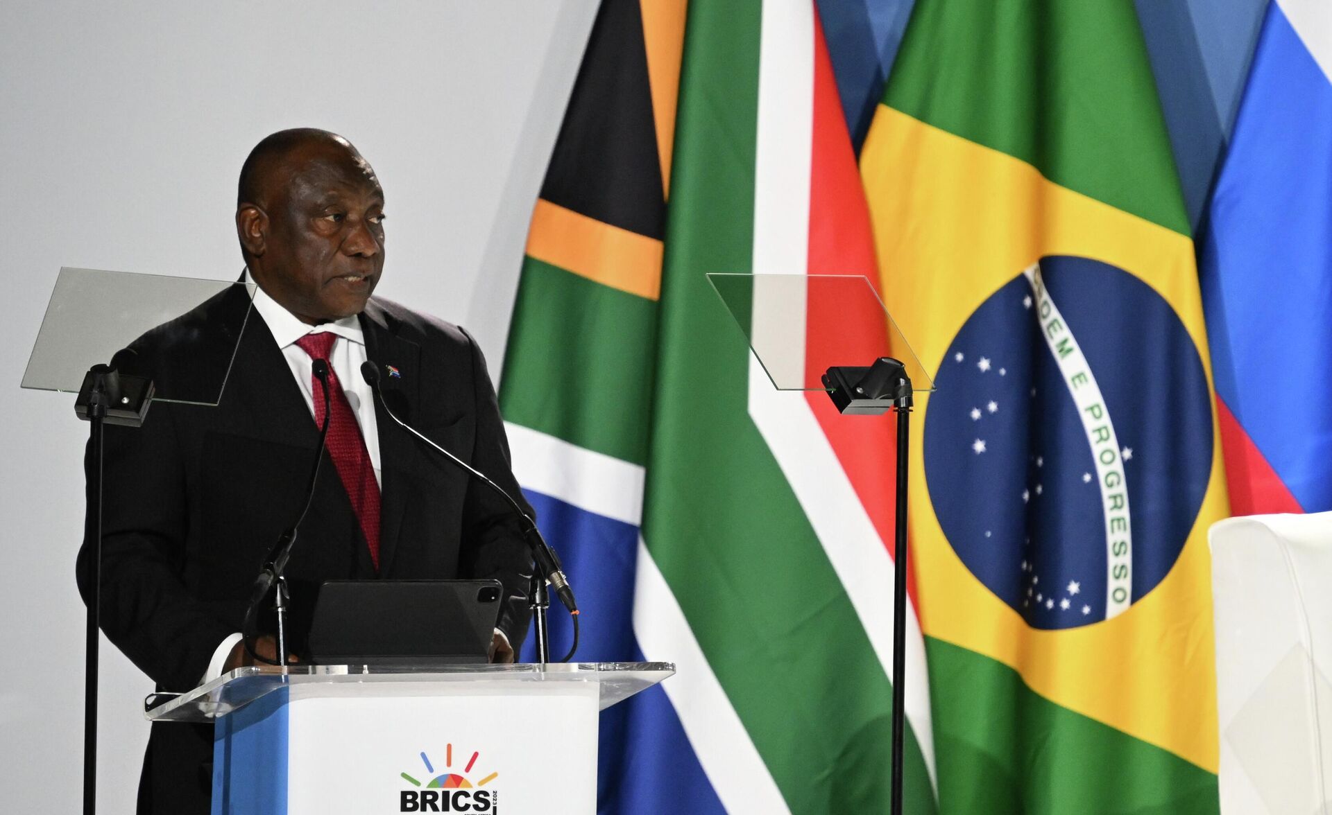 South African President Cyril Ramaphosa Delivers a Speech at the 15th BRICS Summit in Johannesburg, South Africa - Sputnik Africa, 1920, 22.08.2023
