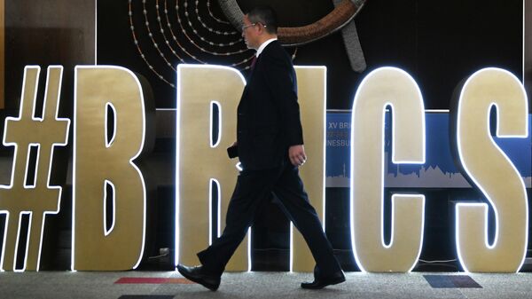 A participant of the 2023 BRICS Summit in South Africa on August 22, 2023. - Sputnik Afrique