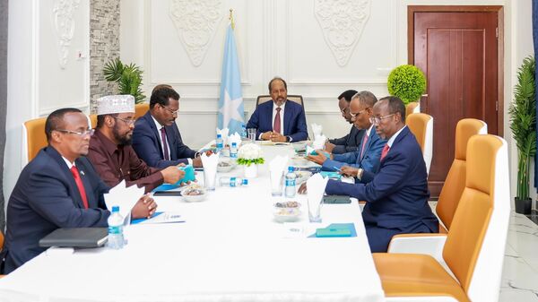 Somalia's President Hassan Sheikh Mohamud chaired the National Consultative Council meeting in Dhusamareb on August 26, 2023.  - Sputnik Africa