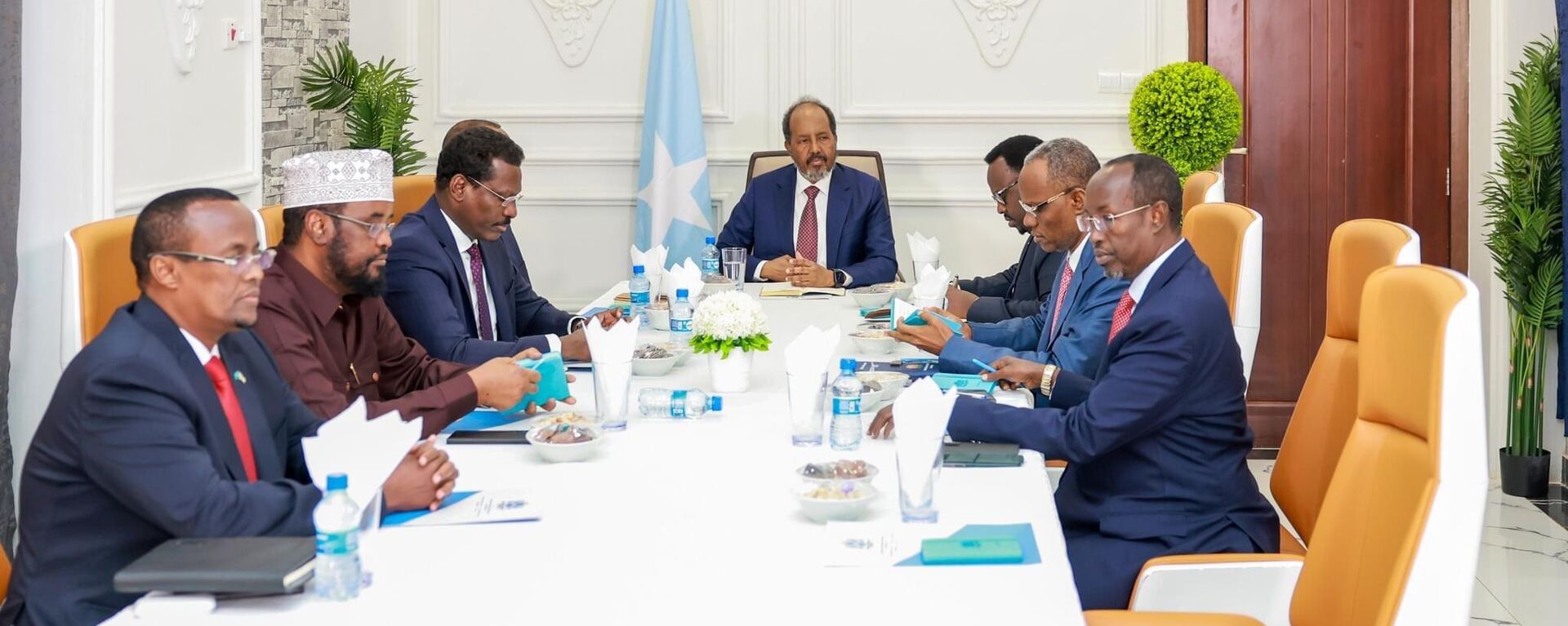 Somalia's President Hassan Sheikh Mohamud chaired the National Consultative Council meeting in Dhusamareb on August 26, 2023.  - Sputnik Africa, 1920, 28.08.2023