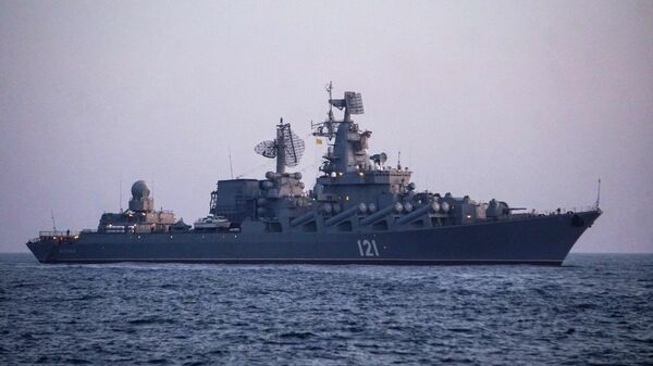 Guards missile cruiser Moskva during the exercises of the Russian Navy in the Black Sea. - Sputnik Africa