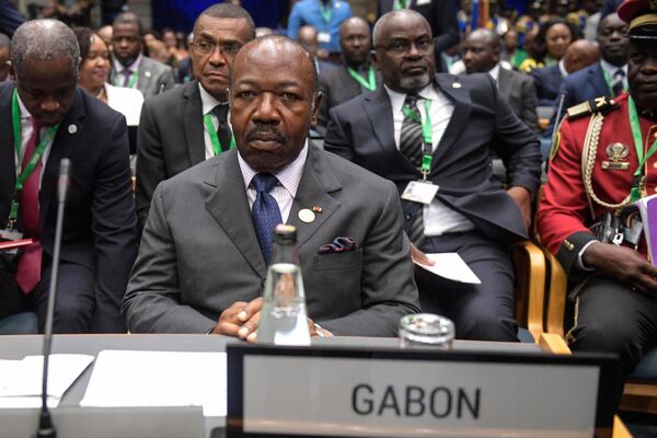 Le président gabonais Ali Bongo lors d&#x27;une réunion de l&#x27;Union africaine, dans les bureaux des Nations Unies (ONU) à Gigiri, Nairobi, le 16 juillet 2023 - Sputnik Afrique