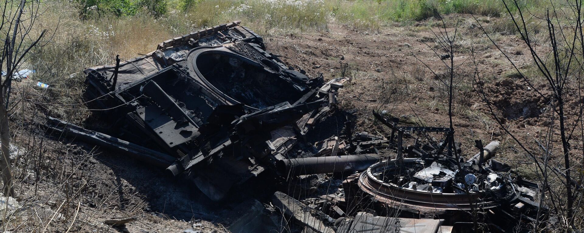 A Ukrainian Burnt Tank Near Donetsk - Sputnik Africa, 1920, 17.09.2023