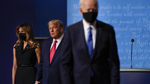 Donald Trump and Joe Biden during final presidential debate at Belmont University in Nashville, Tenn - Sputnik Africa
