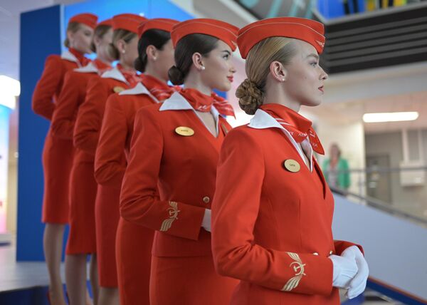 Aeroflot flight attendants at the Eastern Economic Forum in Vladivostok. - Sputnik Africa