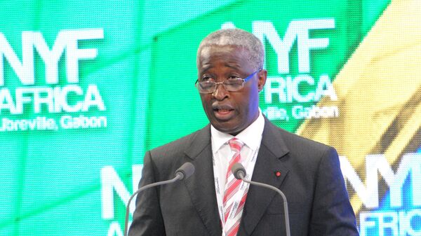 Gabon's Prime Minister Raymond Ndong Sima speaks during the opening session of the New York Forum Africa in Libreville on June 8, 2012. - Sputnik Africa