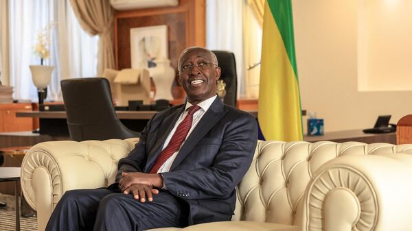 Gabon's interim Prime Minister Raymond Ndong Sima poses for a photograph in Libreville on September 10, 2023 - Sputnik Africa