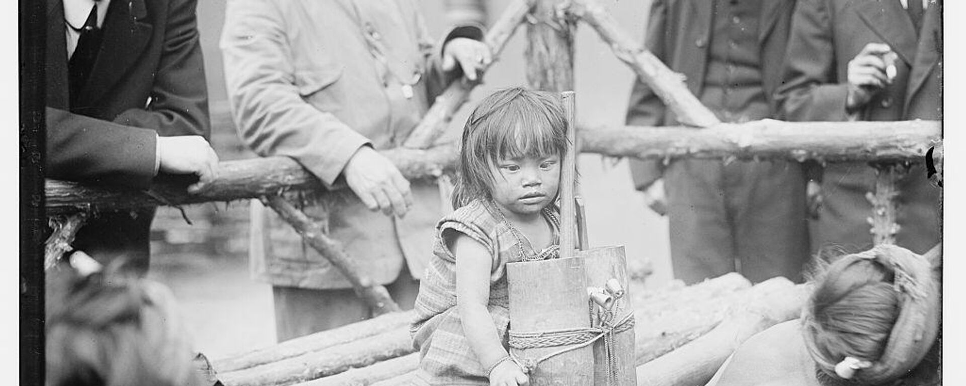 A little Filipino girl sitting on top of a wooden pole in the Coney Island Zoo - Sputnik Africa, 1920, 12.09.2023