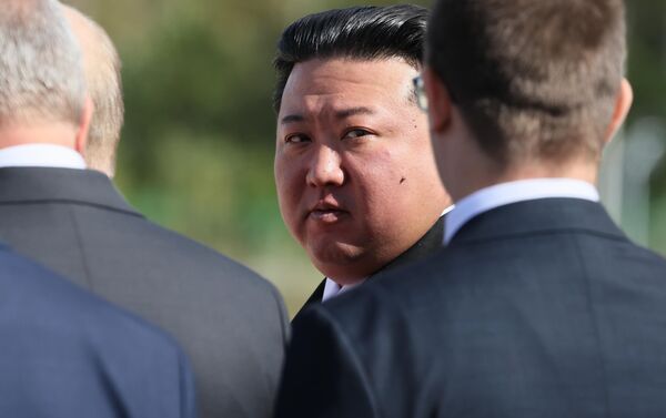 North Korean leader Kim Jong Un at the Vostochny Spaceport. - Sputnik Africa