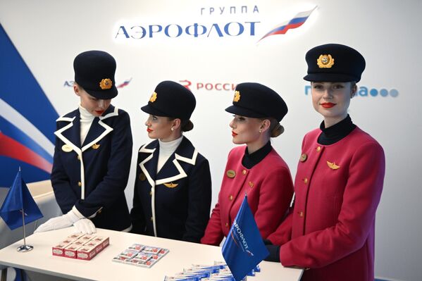 Aeroflot&#x27;s stand at the Eastern Economic Forum in Vladivostok. - Sputnik Africa