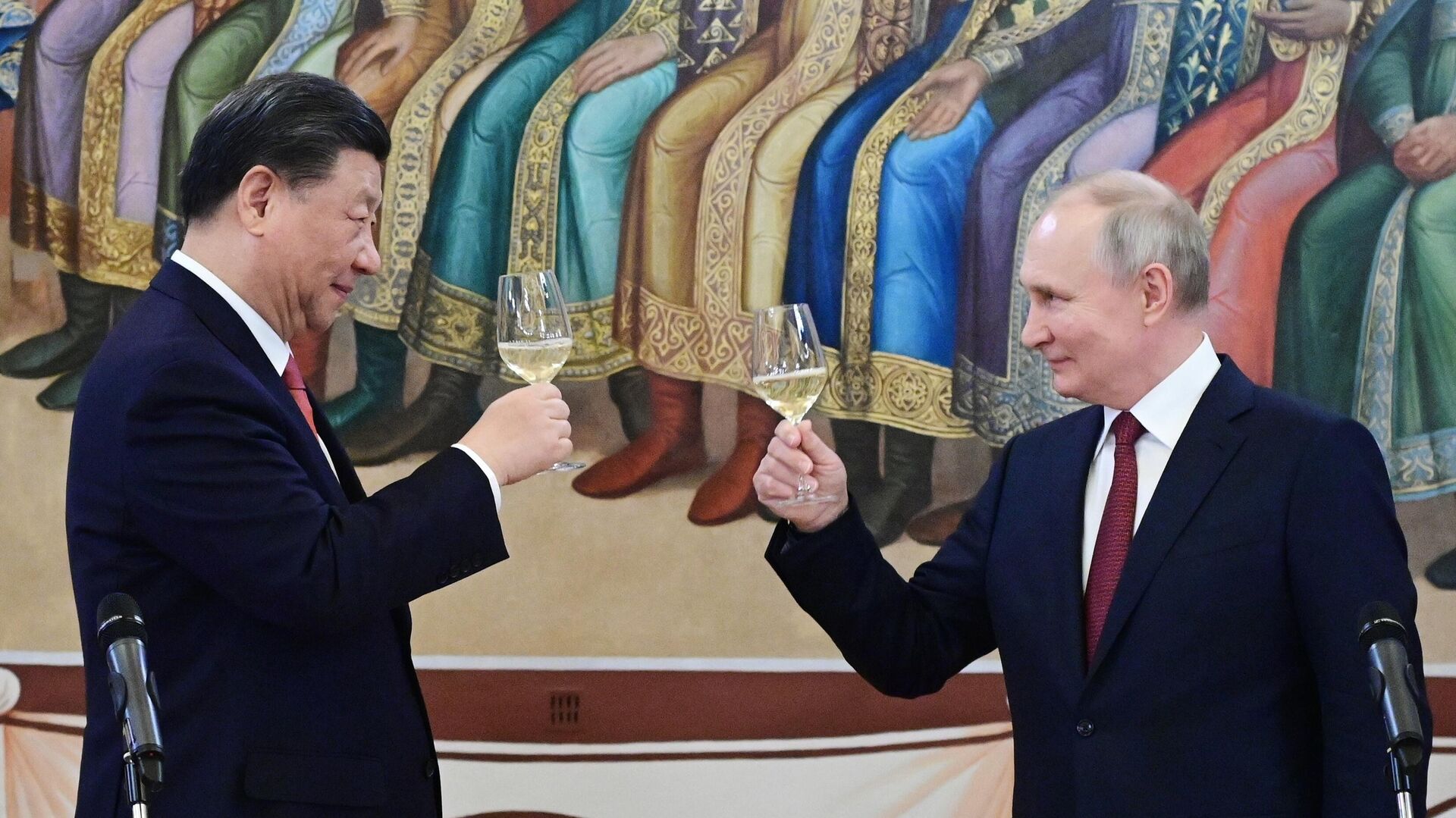 A meeting between Russian President Vladimir Putin and Chinese counterpart Xi Jinping in Moscow. March 21, 2023 - Sputnik Africa, 1920, 16.10.2023