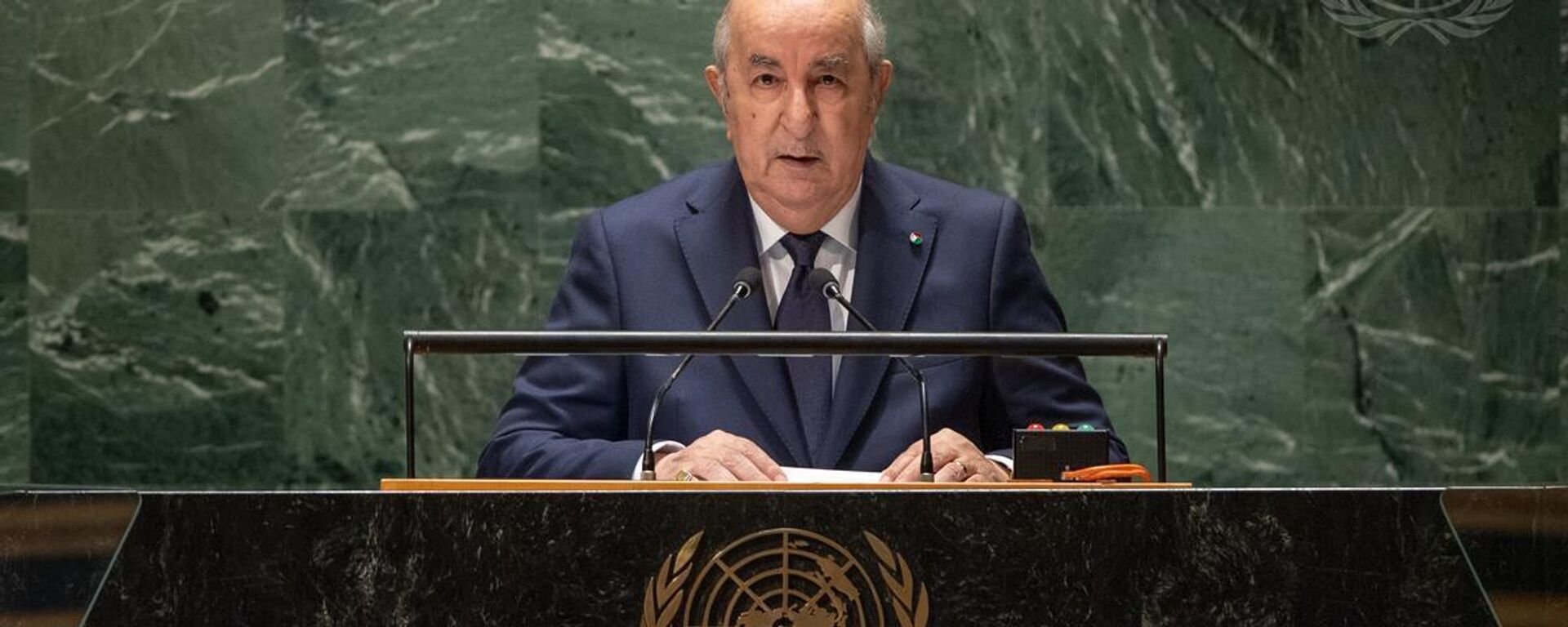 Algerian President Abdelmadjid Tebboune addresses the UN General Assembly on September 19, 2023 - Sputnik Africa, 1920, 20.09.2023