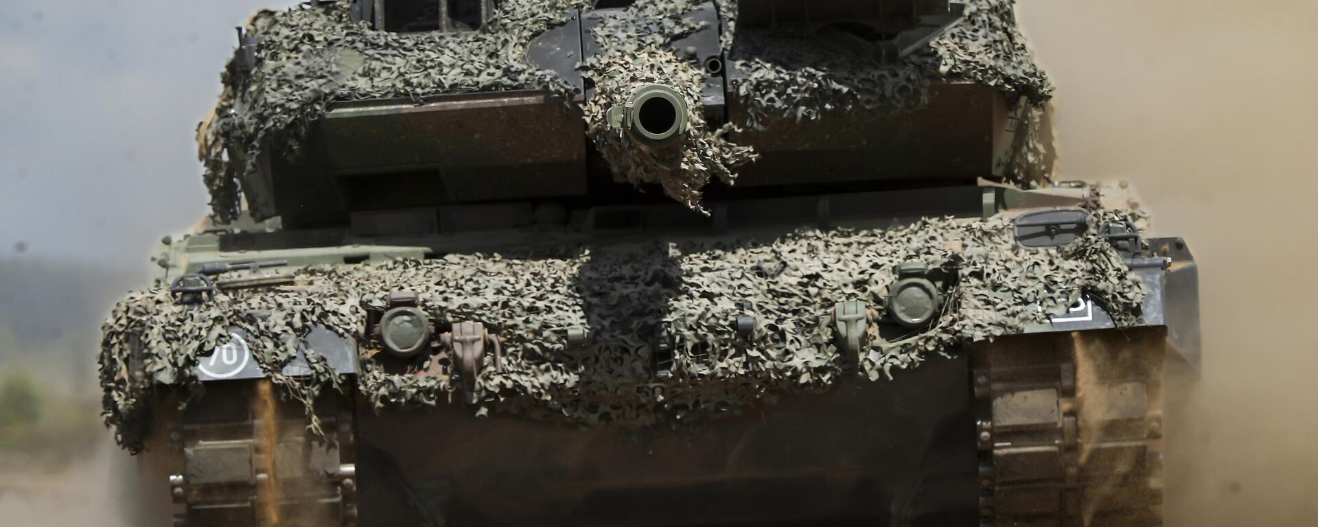 A Germany army Main battle tank Leopard 2A6 takes part in the Lithuanian-German military exercise 'Griffin Storm 2023' at a training range in Pabrade, some 60km (38 miles) north of the capital Vilnius, Lithuania on Monday, June 26, 2023.  - Sputnik Africa, 1920, 23.09.2023