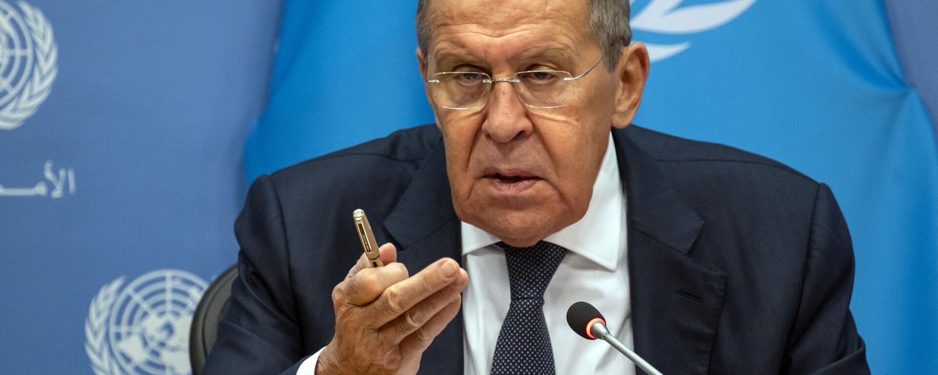 Russia's Foreign Minister Sergey Lavrov reponds to a question during a press conference following his address to the 78th United Nations General Assembly at UN headquarters in New York City on September 23, 2023 - Sputnik Africa, 1920, 23.09.2023