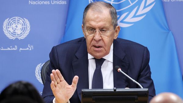 Russia's Foreign Minister Sergey Lavrov reponds to a question during a press conference following his address to the 78th United Nations General Assembly at UN headquarters in New York City on September 23, 2023 - Sputnik Africa