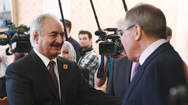 Meeting of the Minister of Foreign Affairs of Russia S. Lavrov with the commander of the Libyan National Army H. Haftar - Sputnik Africa