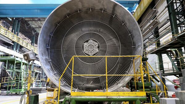 Des éléments pour le réacteur 1 de la centrale nucléaire El-Dabaa, sur le site de productuin à Kolpino, en Russie - Sputnik Afrique
