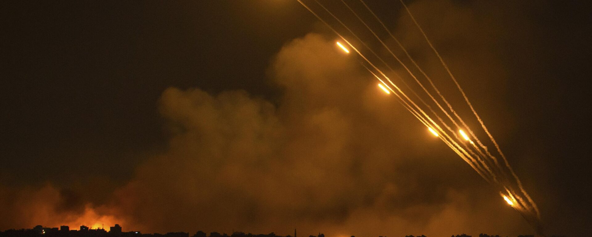 Rockets are fired toward Israel from the Gaza Strip, Sunday, Oct. 8, 2023.  - Sputnik Africa, 1920, 09.10.2023