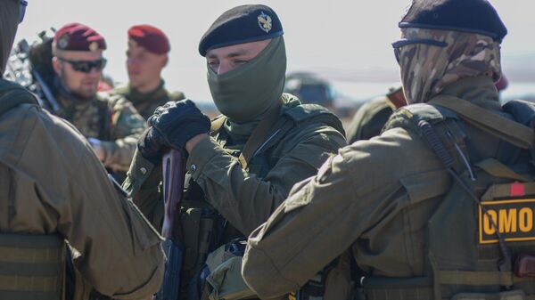 Military personnel during the exercises of the CSTO Unbreakable Brotherhood at the Edelweiss training ground in Issyk-Kul region in Kyrgyzstan - Sputnik Africa