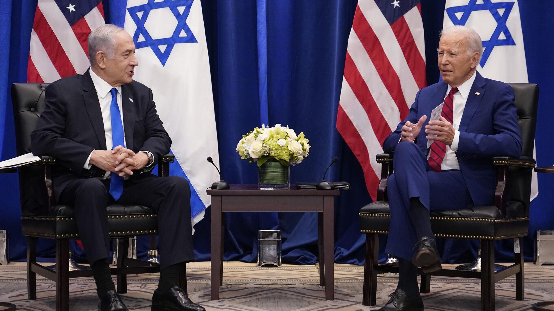 President Joe Biden meets with Israeli Prime Minister Benjamin Netanyahu in New York, Wednesday, Sept. 20, 2023. - Sputnik Africa, 1920, 16.10.2023