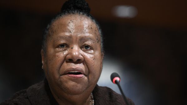 South African Minister of International Relations and Cooperation Naledi Pandor delivers a speech during a session of the Conference on Disarmament, in Geneva on March 1, 2022. - Sputnik Africa