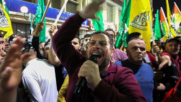 Manifestation pro-palestinienne à Naplouse, en Cisjordanie - Sputnik Afrique