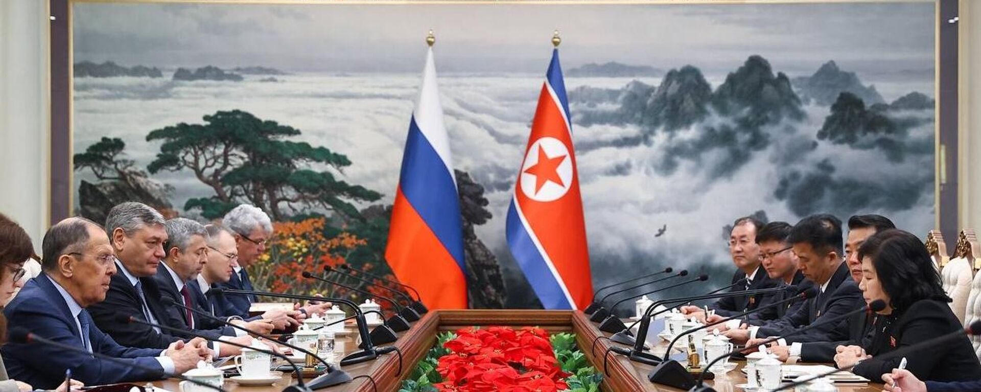 Russian Foreign Minister Sergey Lavrov during a meeting with North Korean Foreign Minister Choi Song Hui in Pyongyang. - Sputnik Africa, 1920, 19.10.2023