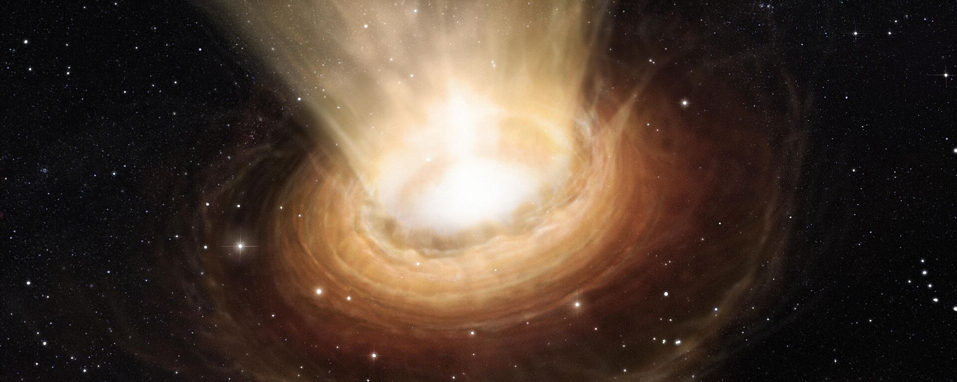 This image released by the European Southern Observatory (ESO) on June 19,2013 of an artist’s impression shows the surroundings of the supermassive black hole at the heart of the active galaxy NGC 3783 in the southern constellation of Centaurus (The Centaur). - Sputnik Africa, 1920, 28.10.2023