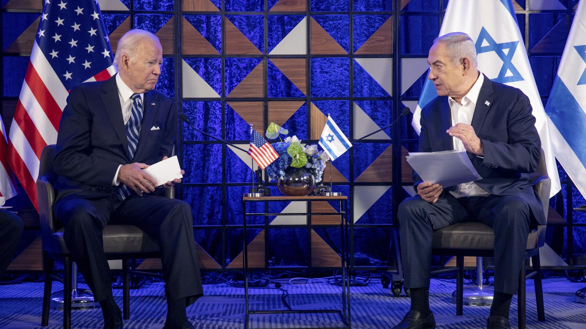 Joe Biden et Benjamin Netanyahu - Sputnik Afrique, 1920, 01.11.2023