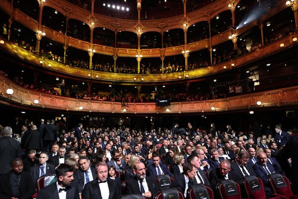 Attendees sit prior to the start of the 2023 Ballon d&#x27;Or France Football award ceremony at the Theatre du Chatelet in Paris on October 30, 2023. - Sputnik Africa