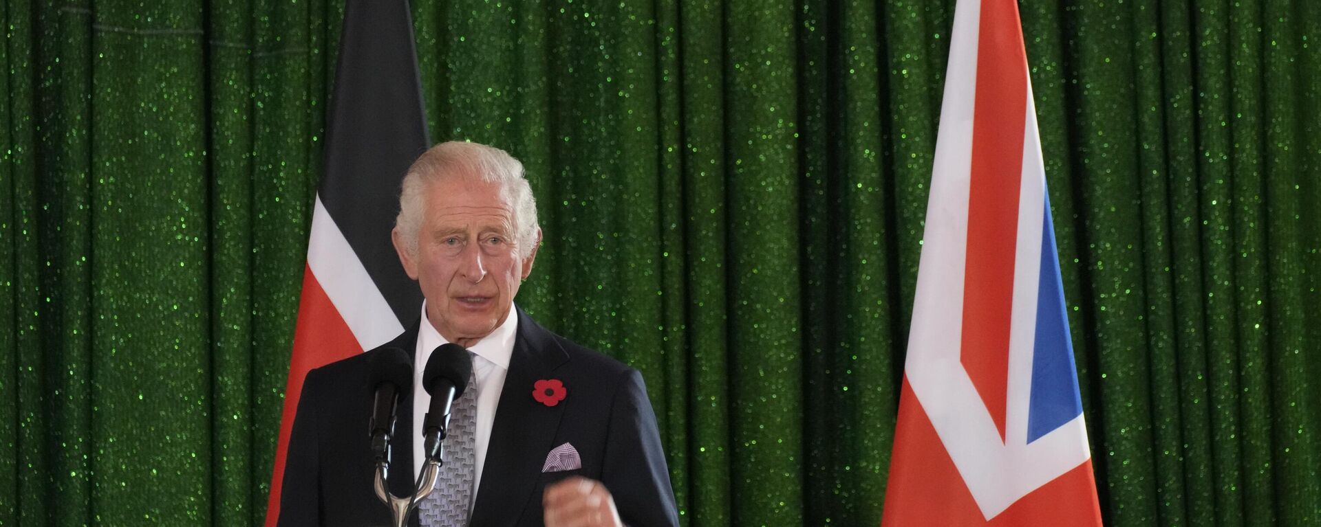 Britain's King Charles III delivers his speech during the State Banquet hosted by Kenyan President William Ruto at State House in Nairobi, Tuesday, Oct. 31, 2023.  - Sputnik Africa, 1920, 01.11.2023