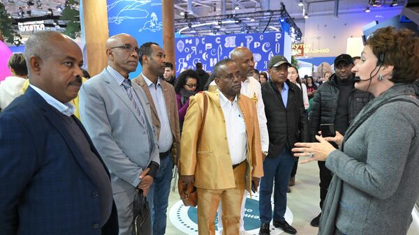 An Ethiopian delegation, including representatives of the diplomatic community of Ethiopia in Russia and heads of major industrial companies in Ethiopia, visits the International RUSSIA EXPO in Moscow on Sunday, November 5, 2023. - Sputnik Africa