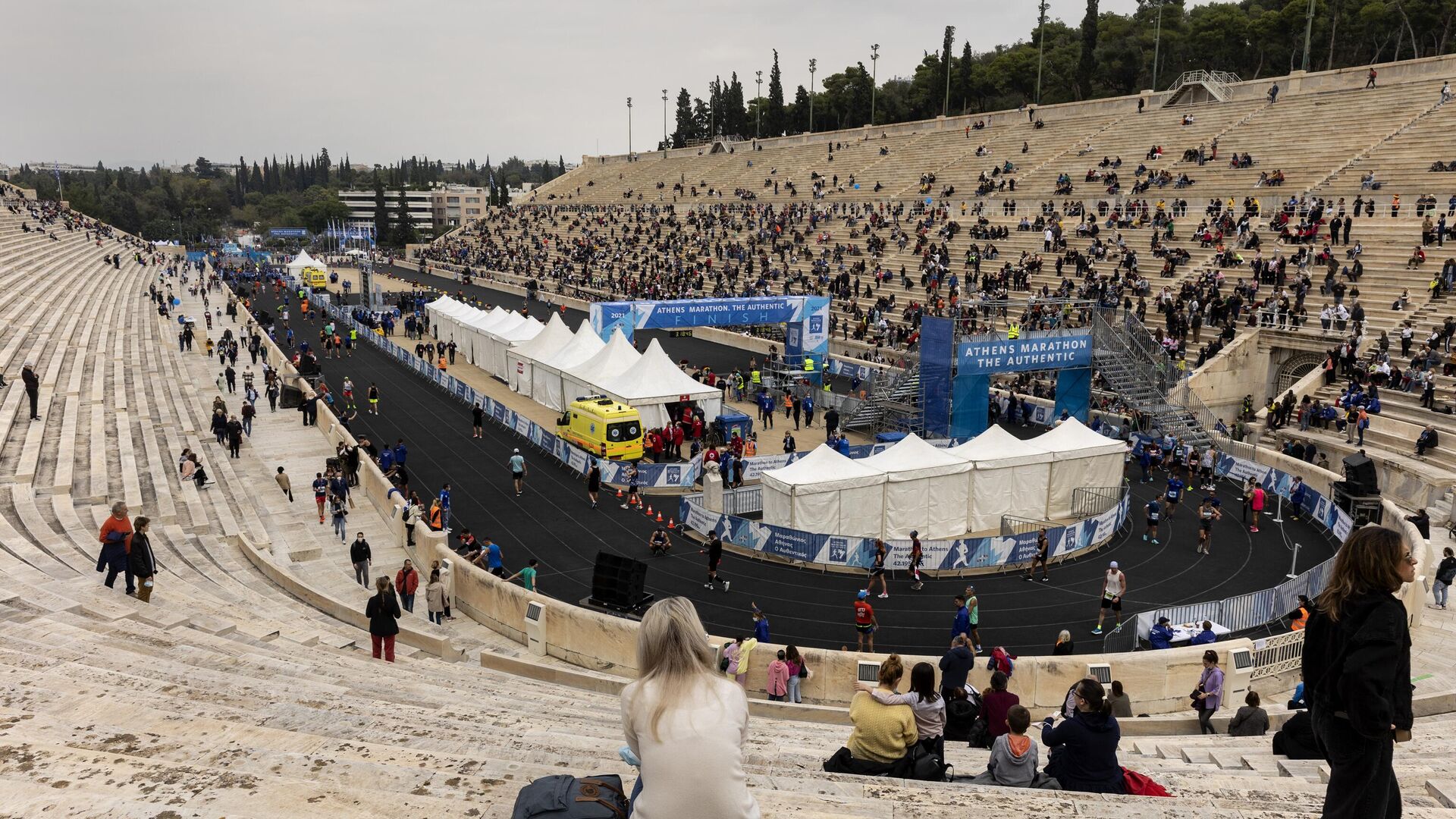 A general view of the Athens Panathenean stadium during the 38th Athens Marathon, in Athens, Greece, Sunday, Nov. 14, 2021. - Sputnik Africa, 1920, 12.11.2023
